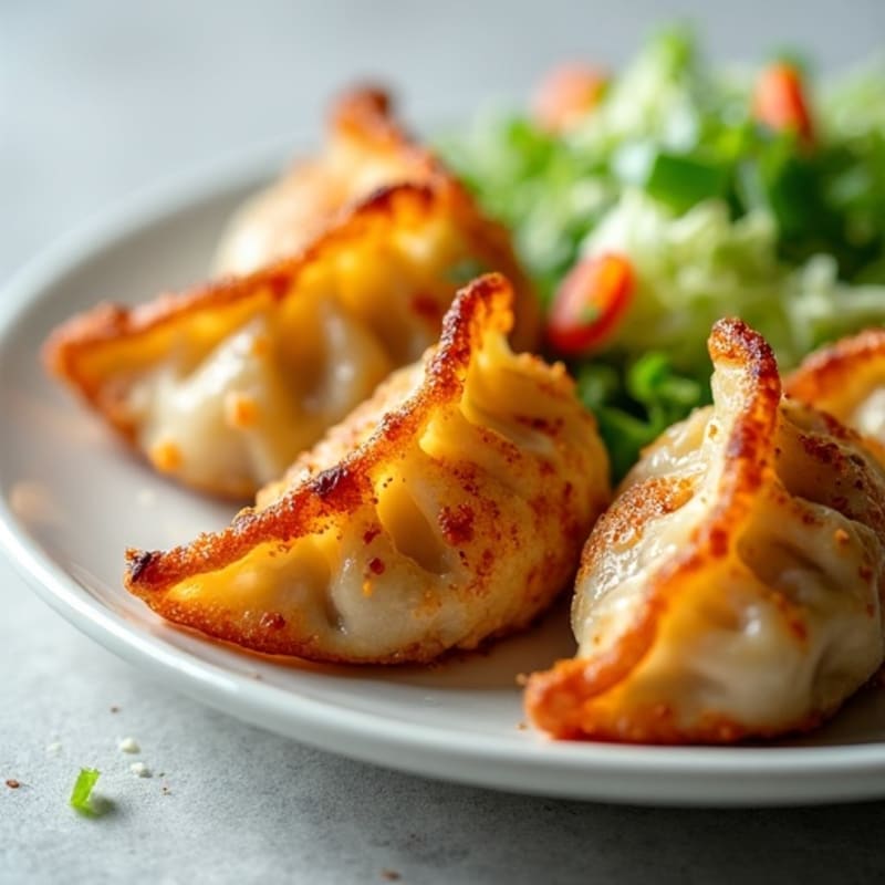 Crispy Chicken and Vegetable Dumplings