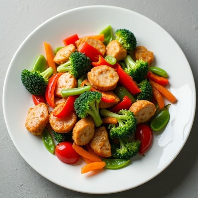Ginger-Garlic Chicken Stir Fry with Crispy Vegetables