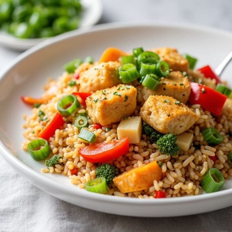 Healthy Chicken Fried Rice with Crispy Vegetables