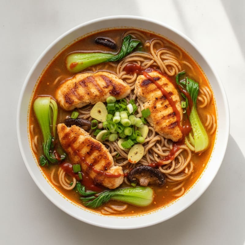 Sriracha Chicken Ramen Soup