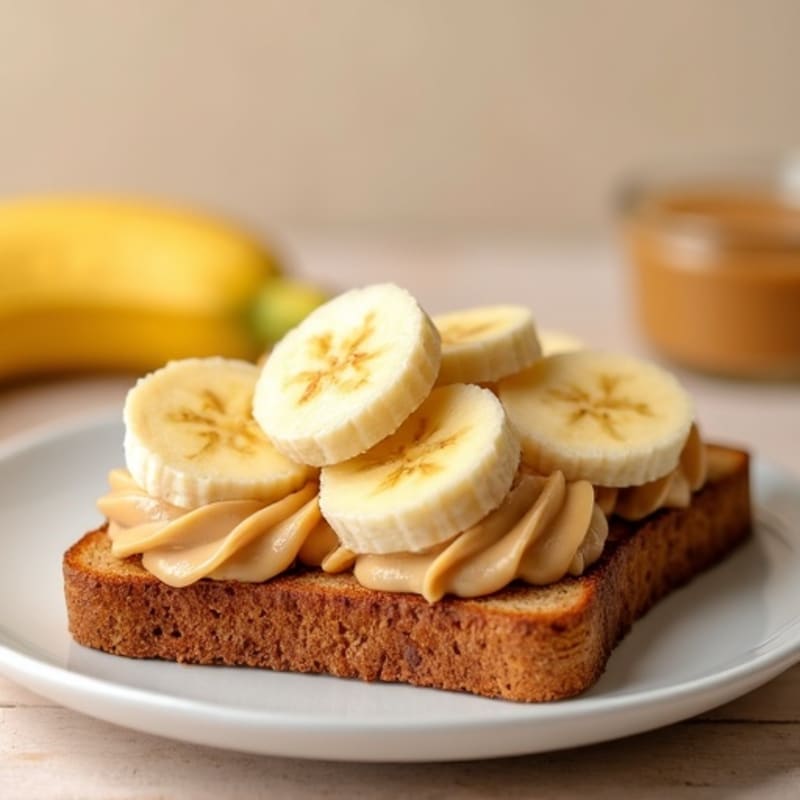 Creamy Peanut Butter Banana Toast on Whole Grain Bread