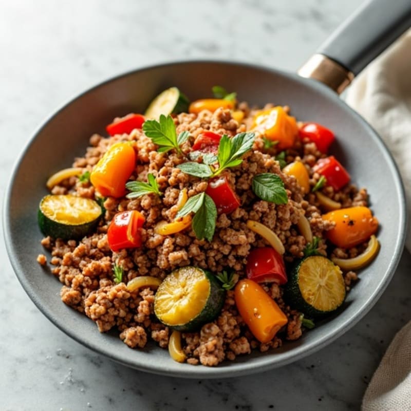 Ground Turkey and Roasted Vegetable Skillet