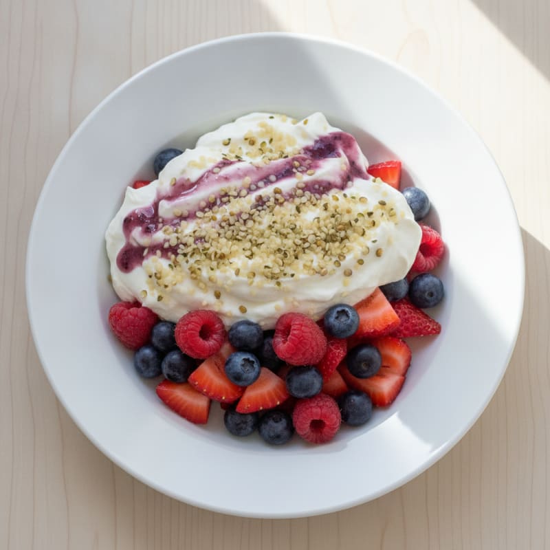 Greek Yogurt Protein Parfait with Mixed Berries