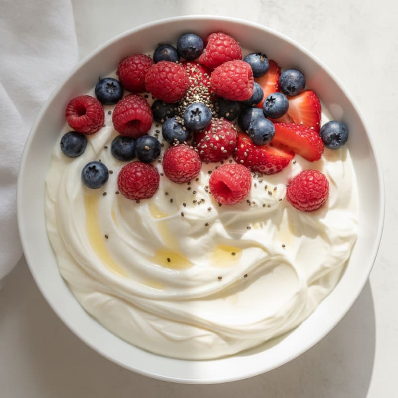 Creamy Greek Yogurt Protein Pudding with Berries