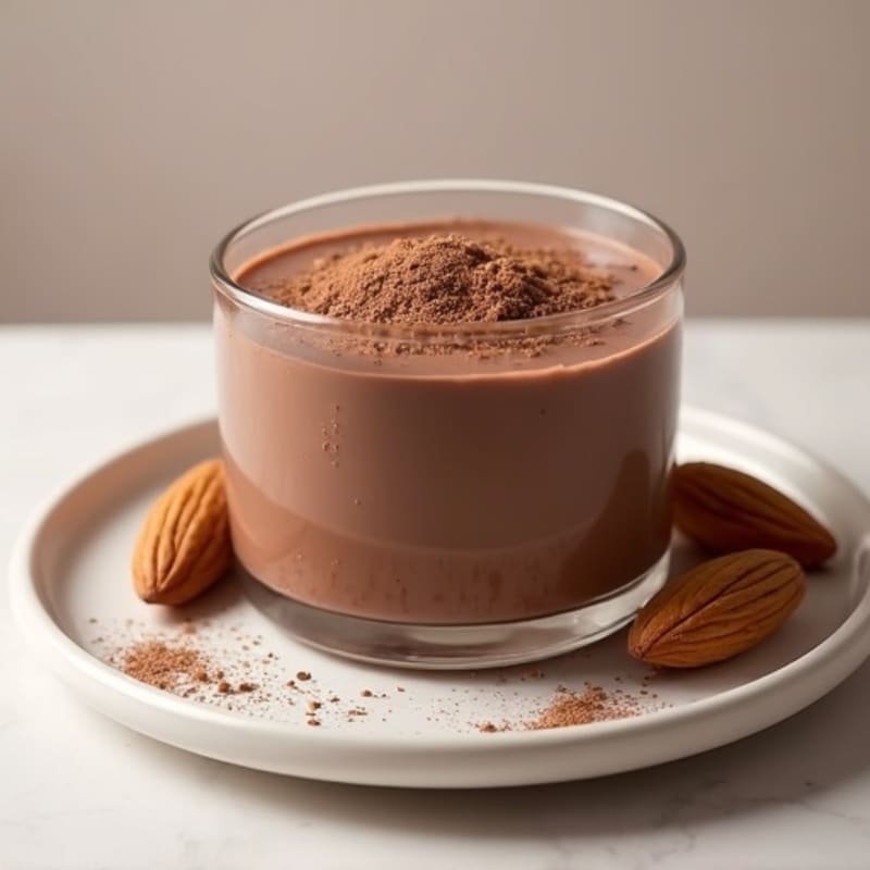 Silky Chocolate Protein Pudding with Almond Butter