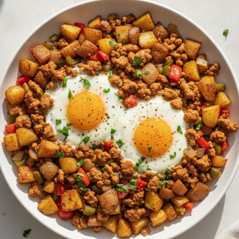 Baked Eggs and Potato Hash