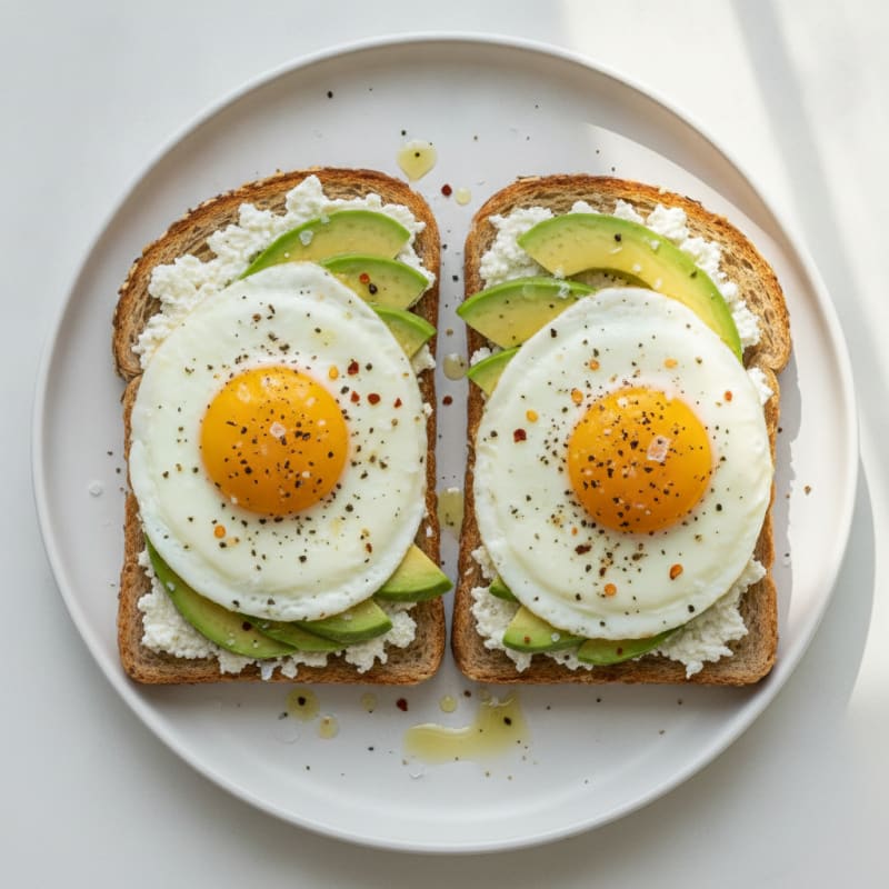 Avocado Egg Cottage Cheese Toast