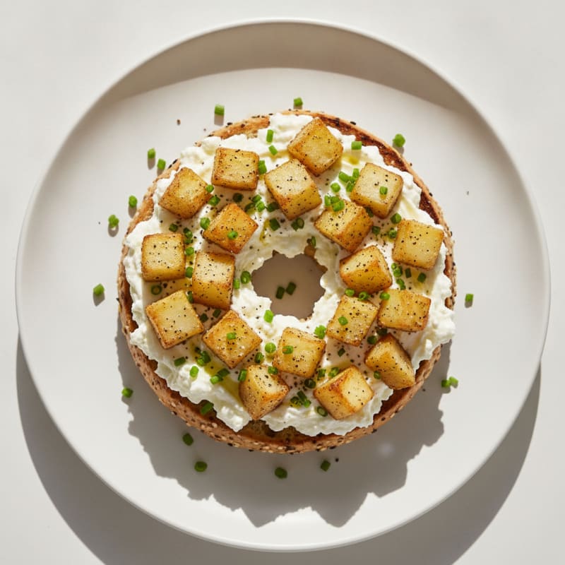 Loaded Cottage Cheese Bagel