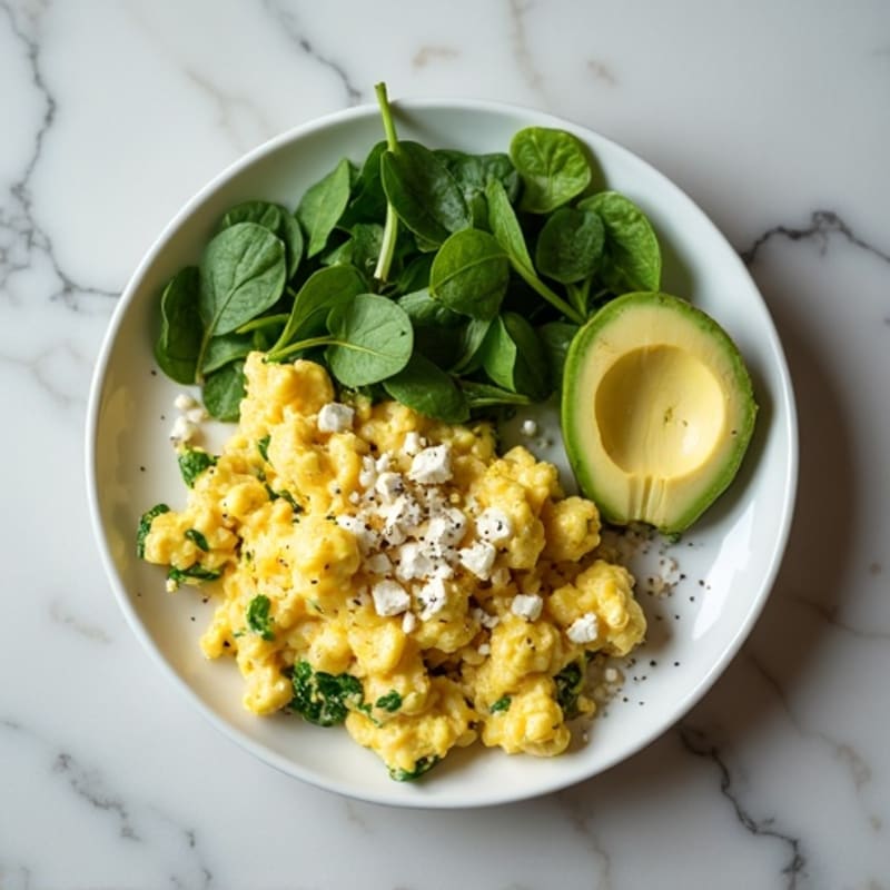 Egg White Scramble with Spinach and Feta