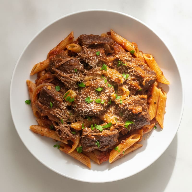 Braised Beef Short Rib Tomato Pasta