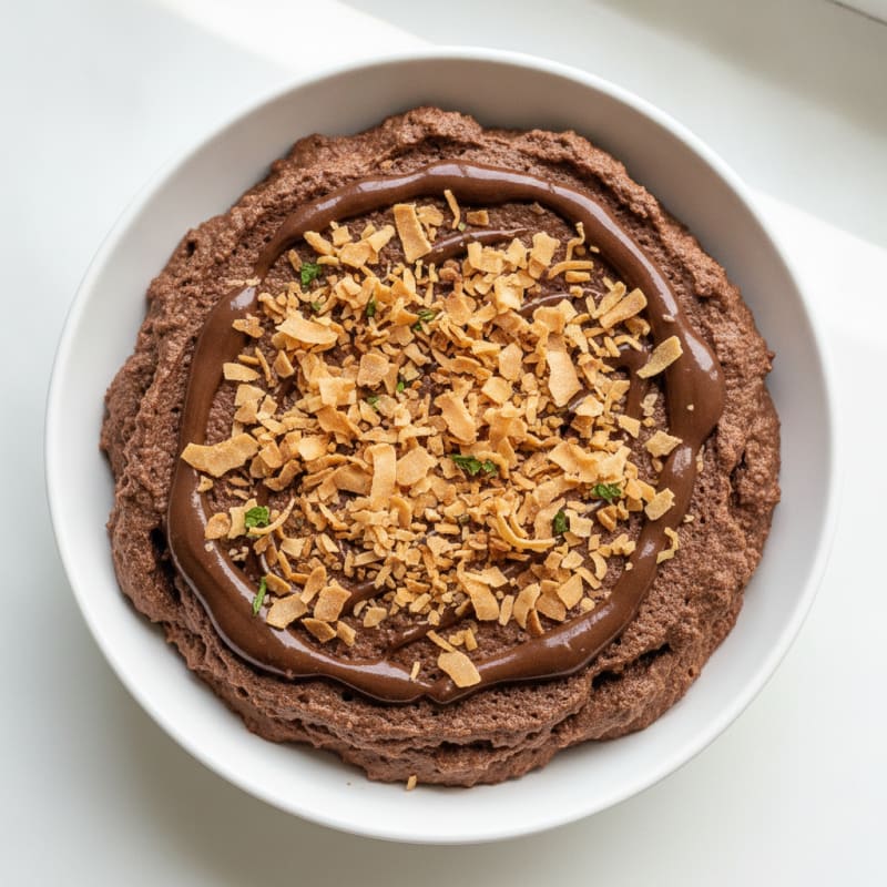 Silky Chocolate Protein Pudding with Toasted Coconut