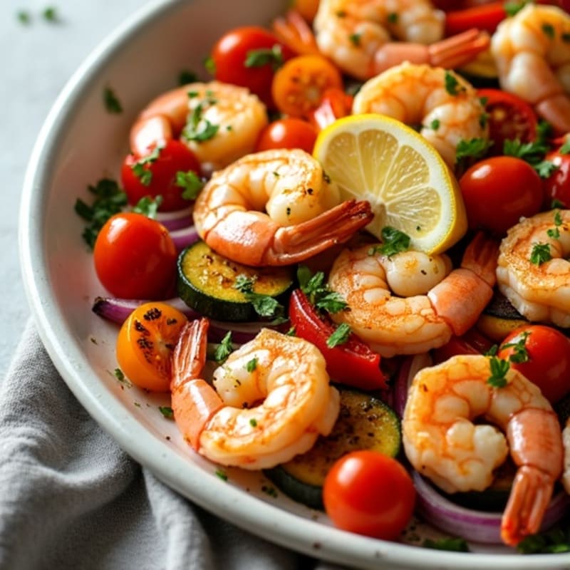 Sheet Pan Lemon-Herb Shrimp with Roasted Vegetables