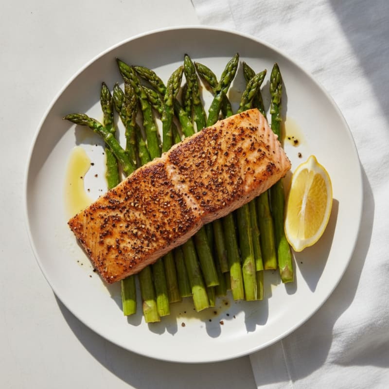 Blackened Salmon with Roasted Asparagus