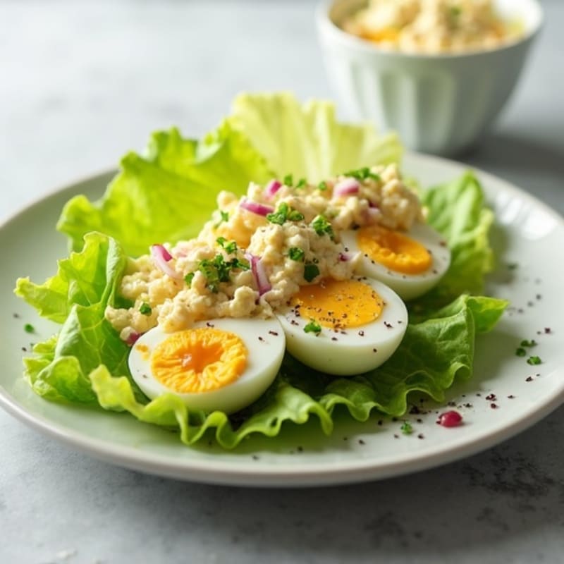 Creamy Greek Yogurt Egg Salad Lettuce Wrap