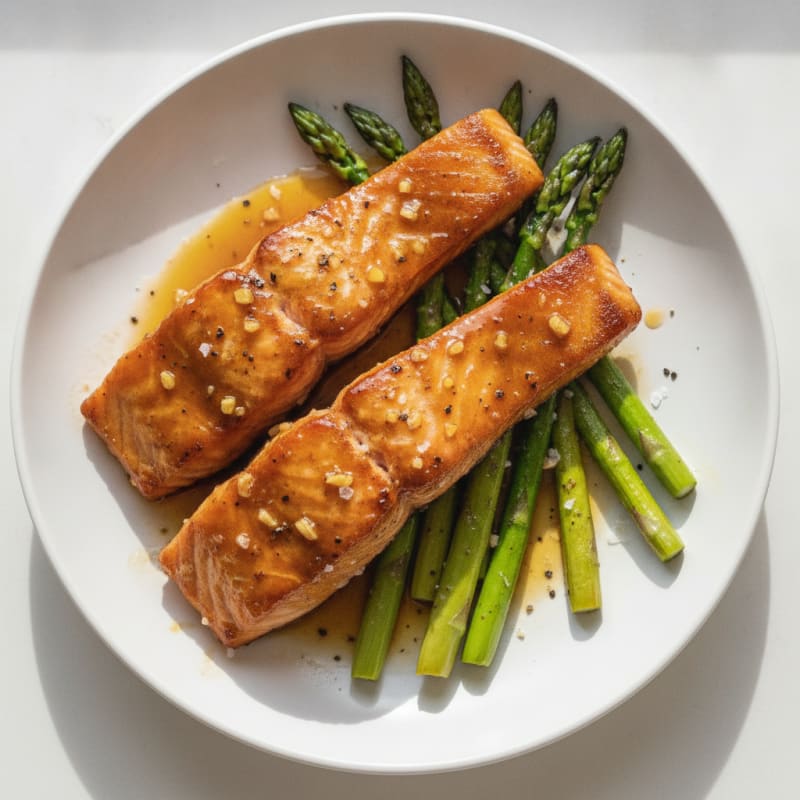 Teriyaki Glazed Salmon with Roasted Asparagus