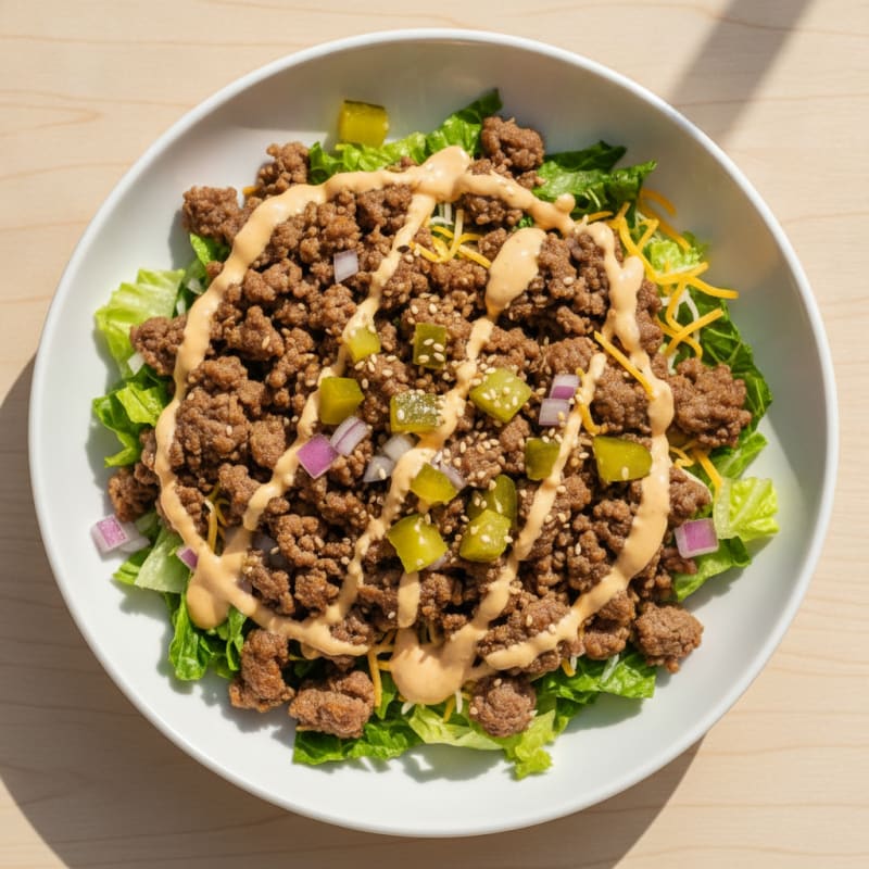 Ground Beef Big Mac Bowl