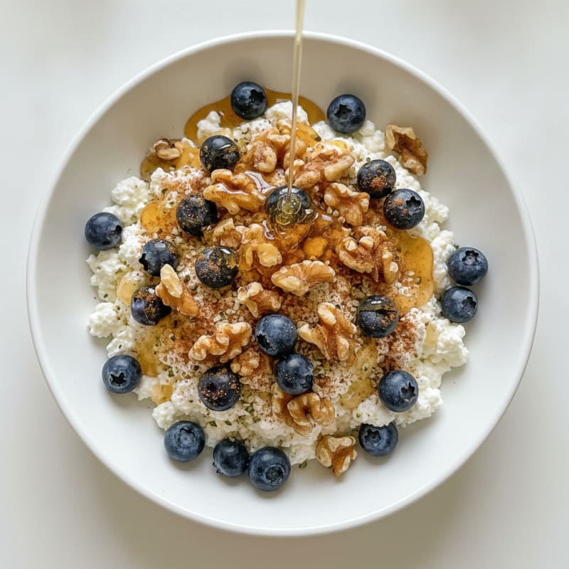 Cottage Cheese with Blueberries and Honey