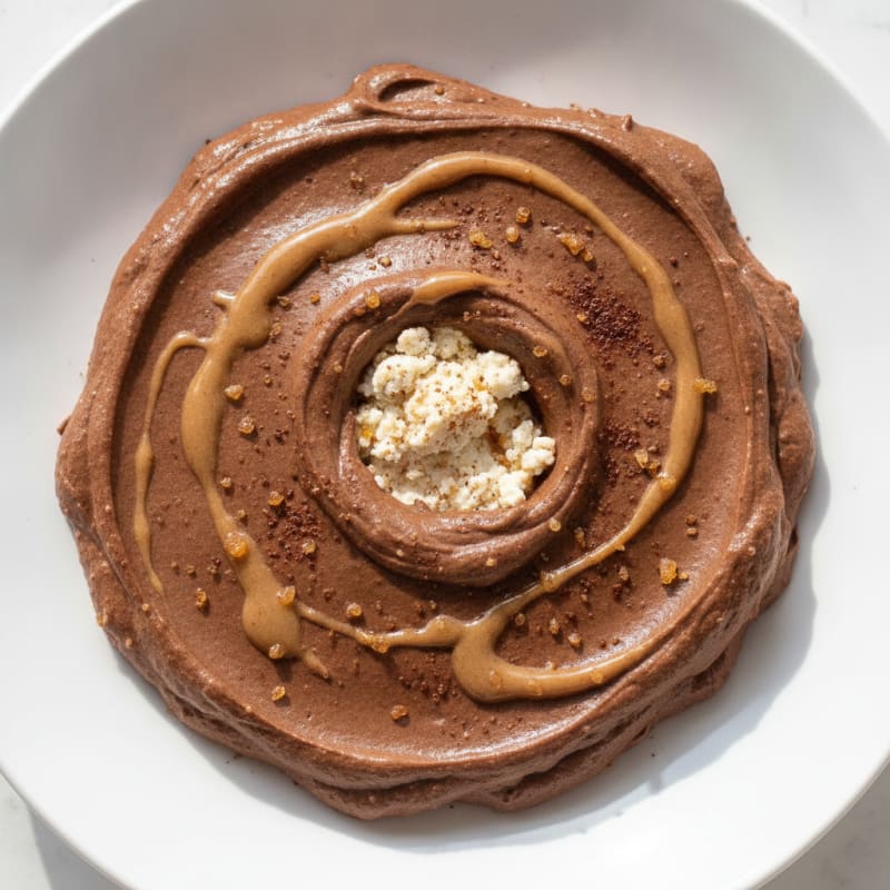 Creamy Cottage Cheese Protein Mousse with Almond Butter and Cocoa