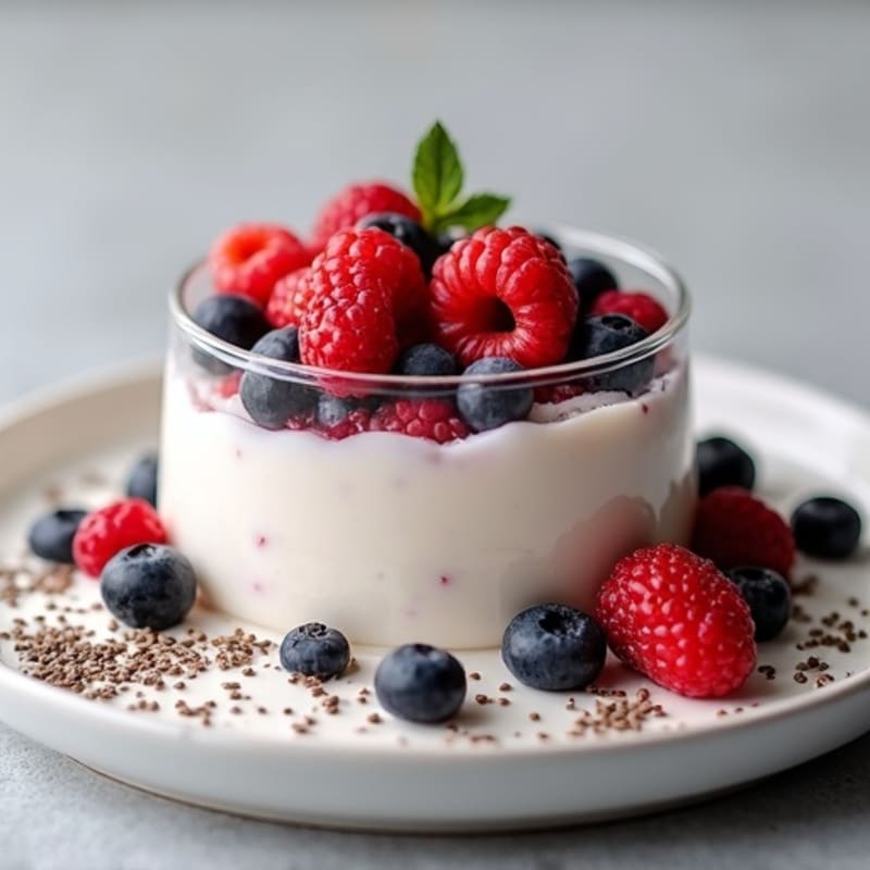 Creamy Greek Yogurt Protein Pudding with Berries