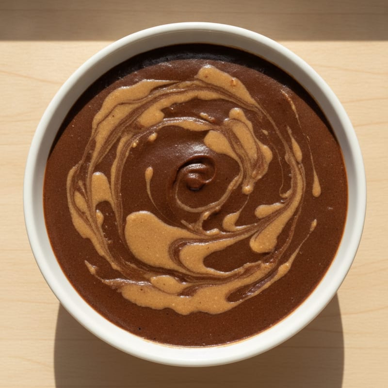 Silky Protein Chocolate Pudding with Almond Butter Swirl