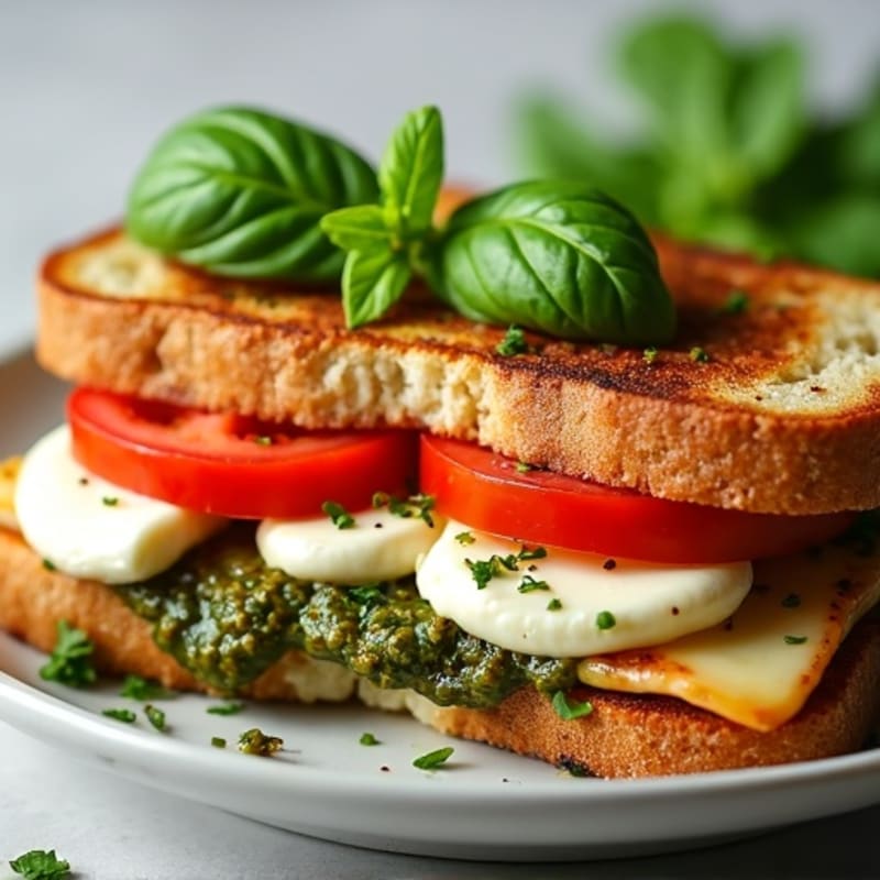 Fresh Mozzarella and Tomato Pesto Melt