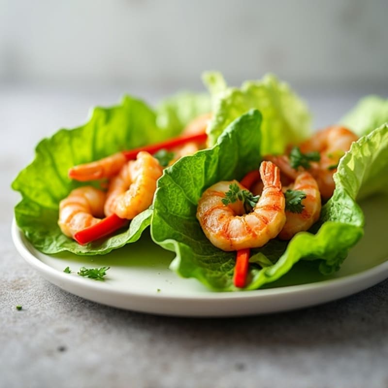 Crispy Pan-Seared Shrimp Lettuce Wraps