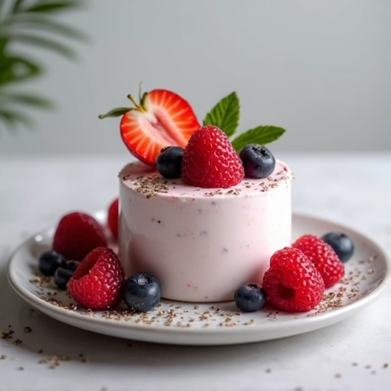 Silky Greek Yogurt Protein Mousse with Mixed Berries