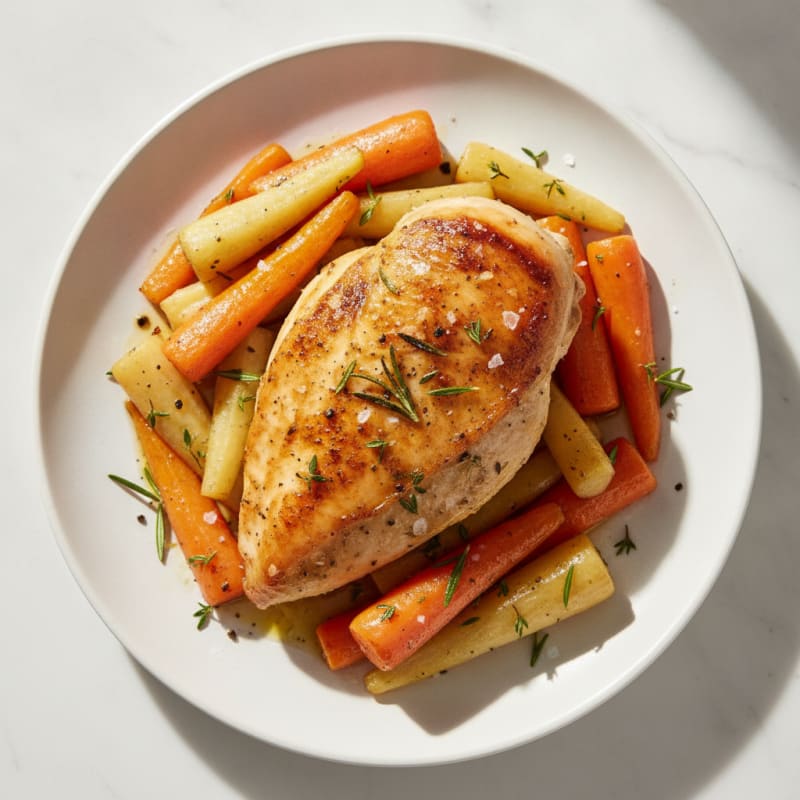 Garlic Herb Roasted Chicken with Root Vegetables