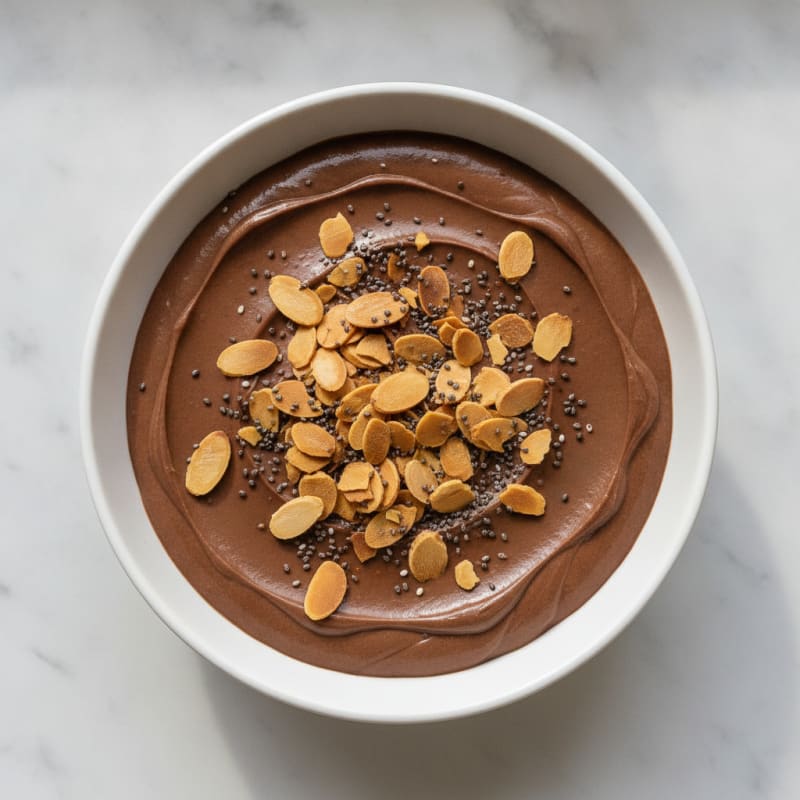 Silky Chocolate Protein Pudding with Almonds