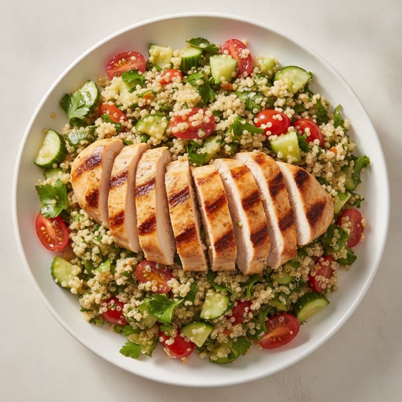 Grilled Chicken and Quinoa Salad with Lemon Vinaigrette