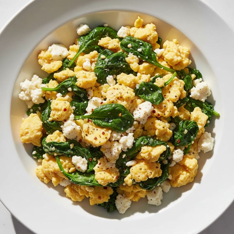 High-Protein Spinach and Feta Scramble