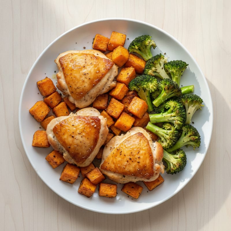 Roasted Chicken Thighs with Sweet Potatoes