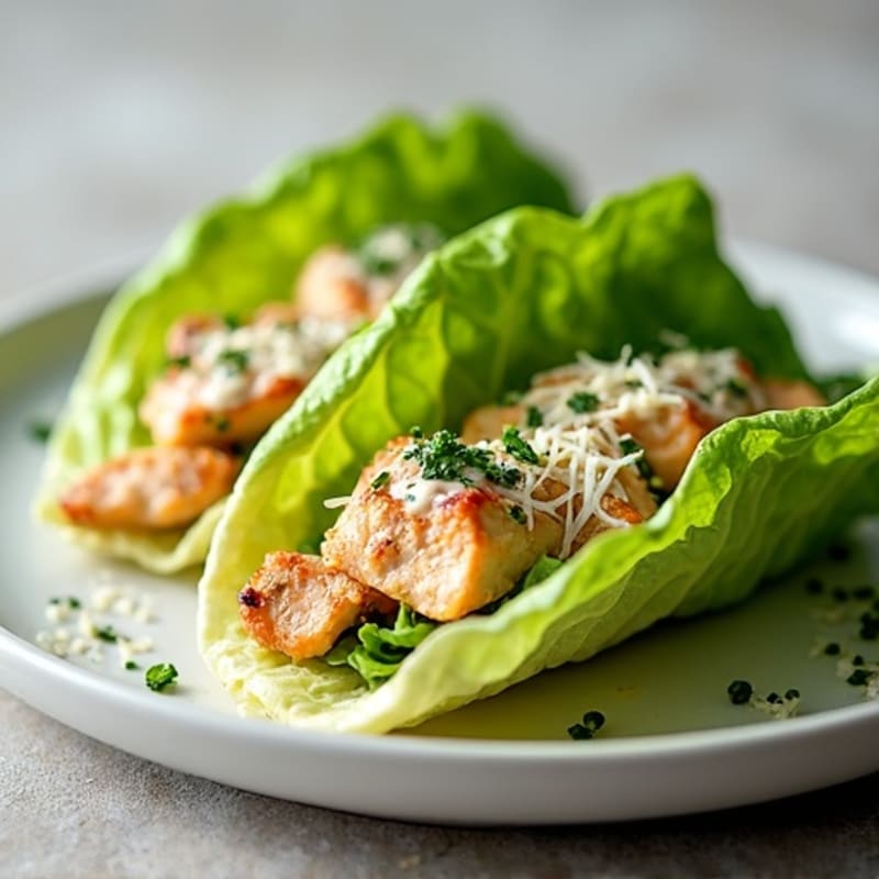 Creamy Caesar Grilled Chicken Lettuce Wraps
