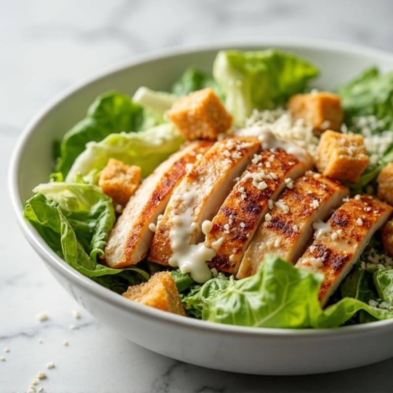 Grilled Chicken Caesar Salad with Creamy Dressing