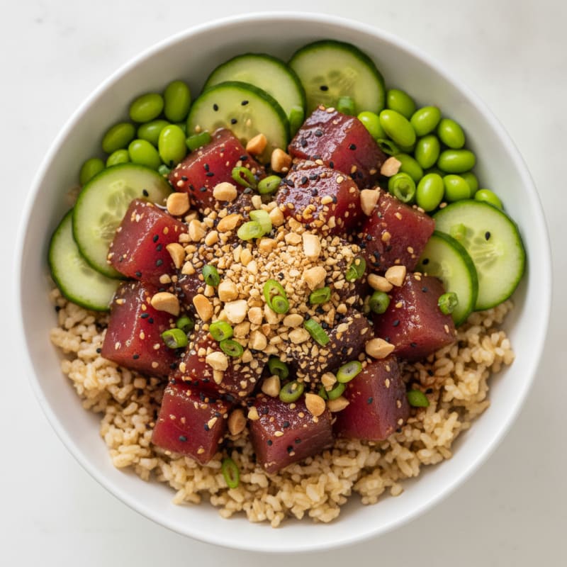 Ahi Tuna Poke Bowl with Macadamia Nuts