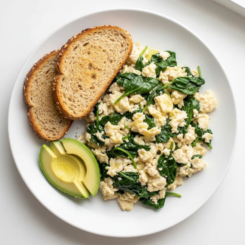 Egg White Scramble with Spinach and Turkey Breast