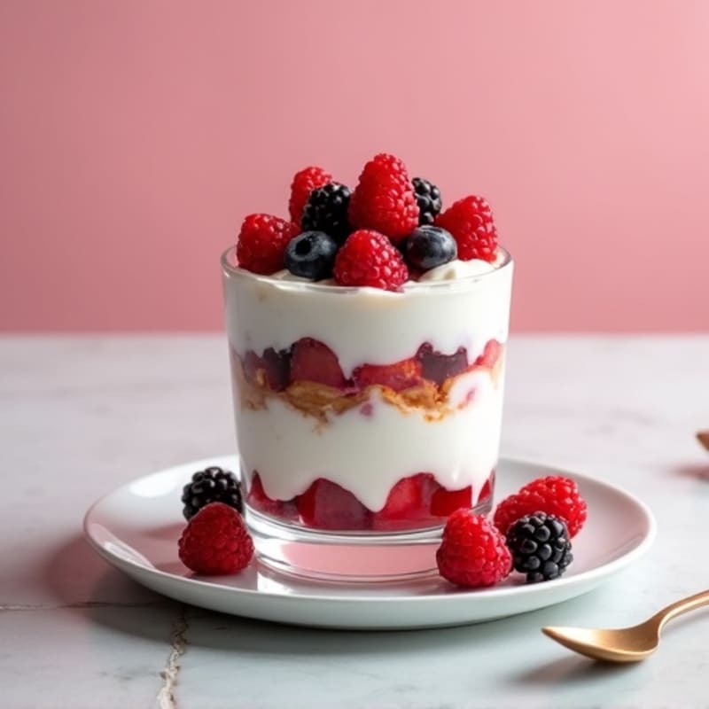 Greek Yogurt Protein Parfait with Mixed Berries and Almond Butter