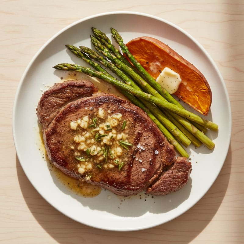 Pan-Seared Steak with Garlic-Herb Butter