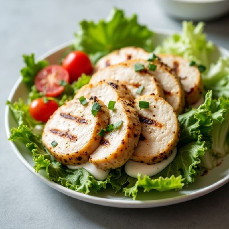 Grilled Chicken Breast with Crisp Romaine and Greek Yogurt Dressing