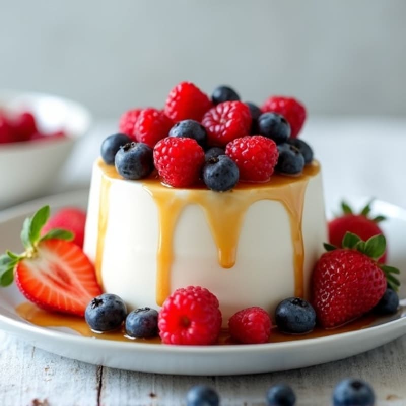 Silky Greek Yogurt Protein Mousse with Mixed Fruit