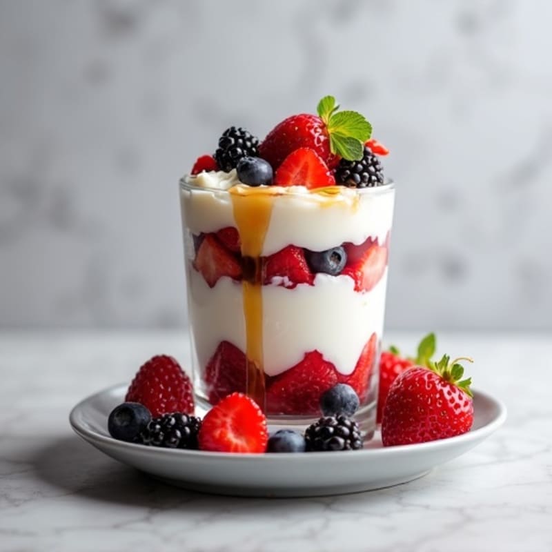 Greek Yogurt Protein Parfait with Mixed Berries