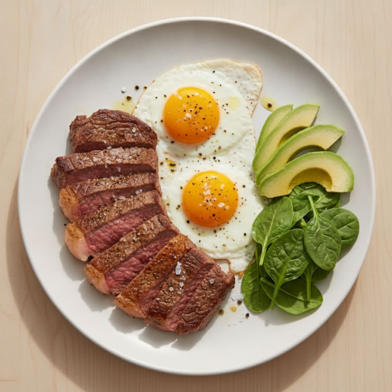 Seared Steak and Eggs with Avocado