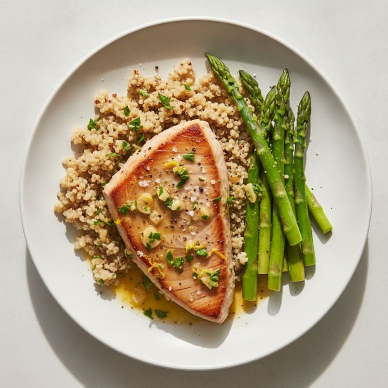 Pan-Seared Tuna with Lemon-Herb Sauce
