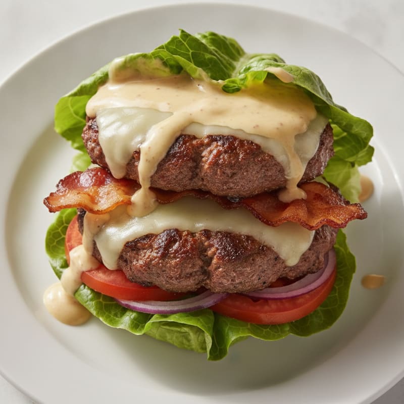 Double Bacon Cheeseburger with Secret Sauce