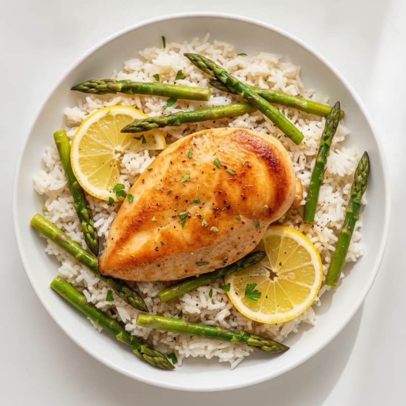 One-Pan Lemon Herb Roasted Chicken and Rice