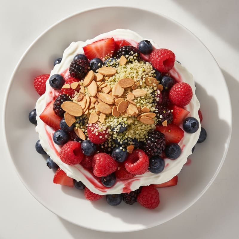 Greek Yogurt Protein Parfait with Mixed Berries