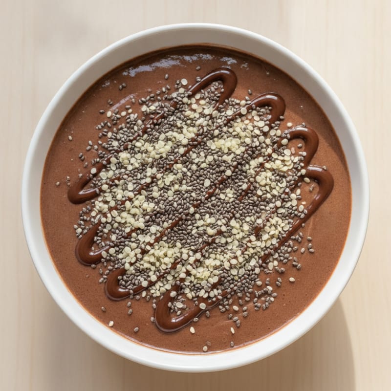 Chocolate Protein Smoothie Bowl with Chia Seeds