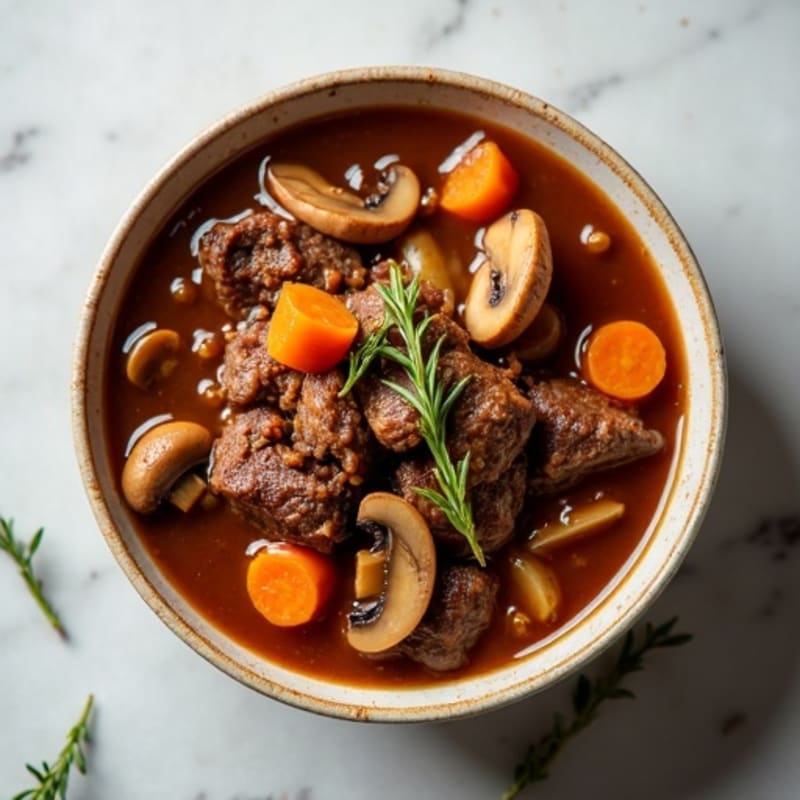 Hearty Slow-Cooked Beef and Mushroom Stew
