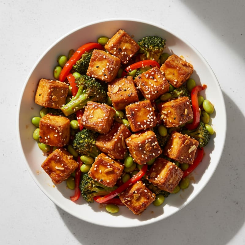 Crispy Sesame Tofu Stir-Fry