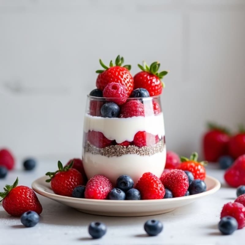 Greek Yogurt Protein Parfait with Mixed Berries